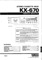 Yamaha KX-670 - Service Manual